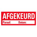 Afkeurstickers om de keuringsstatus van afgekeurde adbeidsmiddelen te markeren met een datum en paraaf