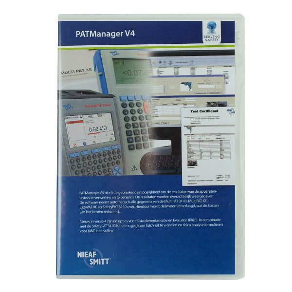 Nieaf-Smitt PAT-Manager software voor de Safetypat en Multipat xe tester van meetwinkel de leverancier van keurend en inspecterend Nederland