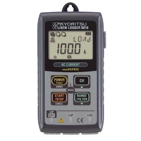 Kyoritsu 5010 Driekanaals TRMS AC (lek)stroomlogger, 20.000 metingen Kyoritsu 5010 Driekanaals TRMS AC (lek)stroomlogger, 20.000 metingen