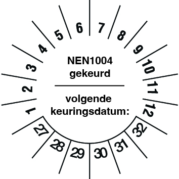 Keuringsstickers NEN 1004 Rolsteigers | 2026-2031 Keuringsstickers NEN 1004 Rolsteigers | 2026-2031