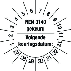 Keuringsstickers NEN 3140 | 2026-2031