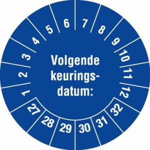 Keuringsstickers algemeen blauw | 2026-2031