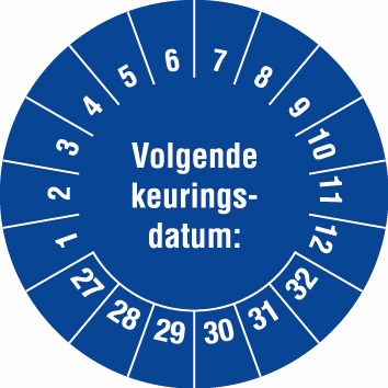Keuringsstickers algemeen blauw | 2026-2031