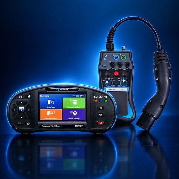 Metrel MI3107 EurotestEASI Touch Installatietester en A1532XA EVSE-adapter set Metrel MI3107 EurotestEASI Touch Installatietester en A1532XA EVSE-adapter set