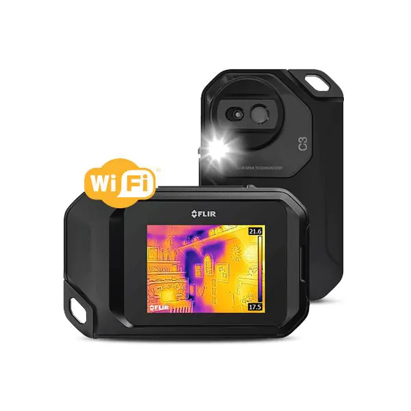 De Flir C3 wifi is een compacte maar complete warmtebeeldcamera van meetwinkel de leverancier van keurend en inspecterend nederland