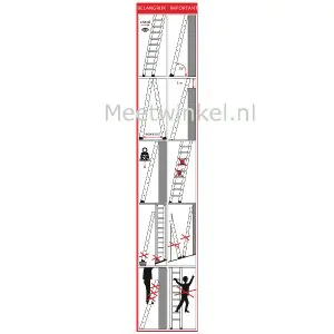 Gebruiksinstructies en pictogrammen voor ladders en trappen van meetwinkel.nl de keuringssticker leverancier van NL